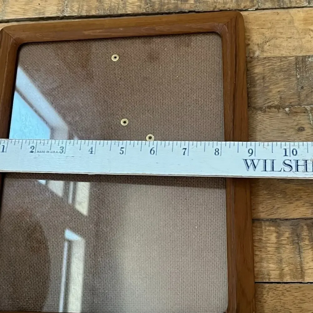 Vintage MC Teak Wood Picture Frame Rounded Borders Fits 9 x 7 Photos